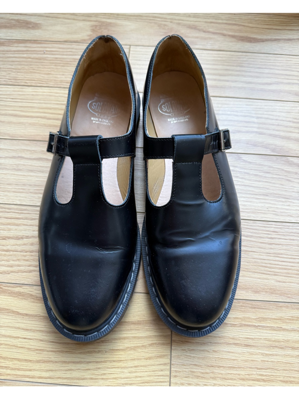 Solovair Black Mary Jane Leather Shoe.